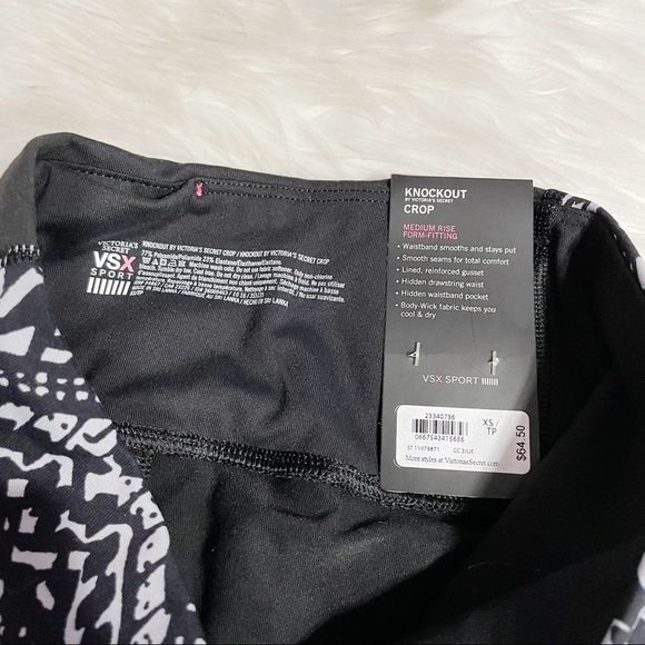 NWT XS Victoria Sport Knockout Crop Leggings Capris Victoria's Secret VSX - Picture 4 of 6
